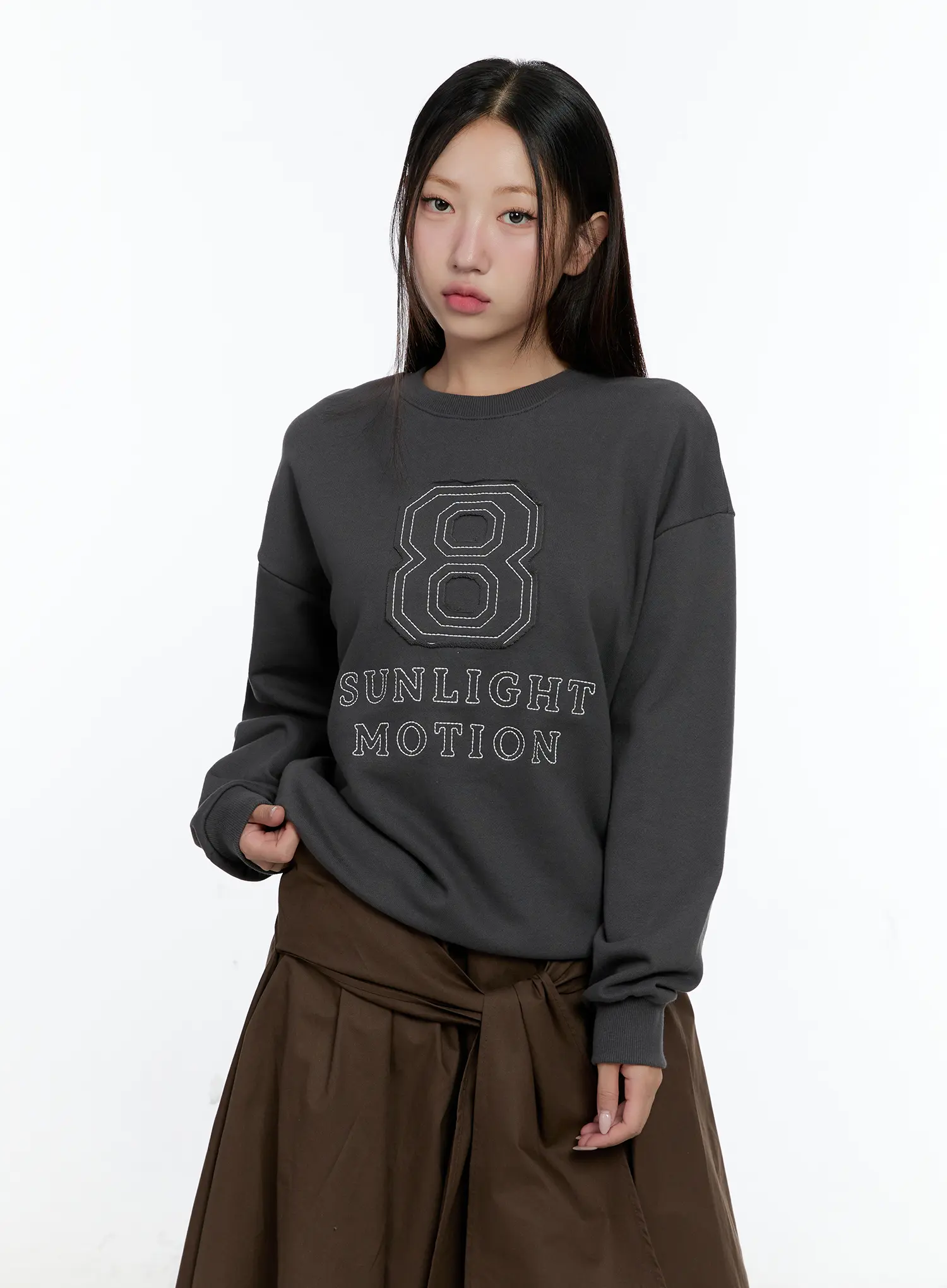 Embroidered Graphic Oversized Sweatshirt CS518 - Image 2