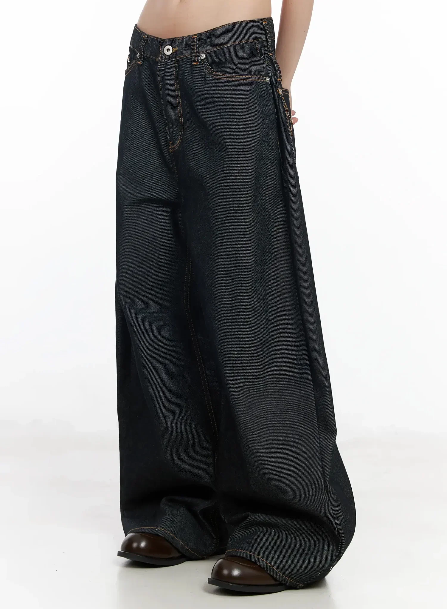 Emiko Wide Leg Buckle Jeans IM523 - Image 6