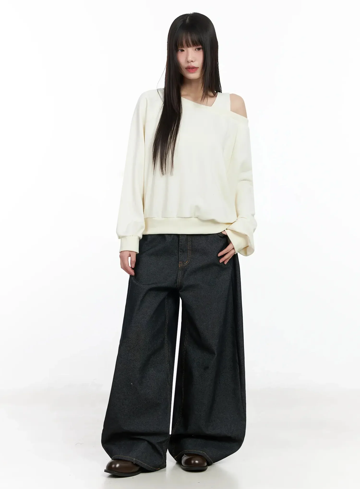Emiko Wide Leg Buckle Jeans IM523 - Image 7