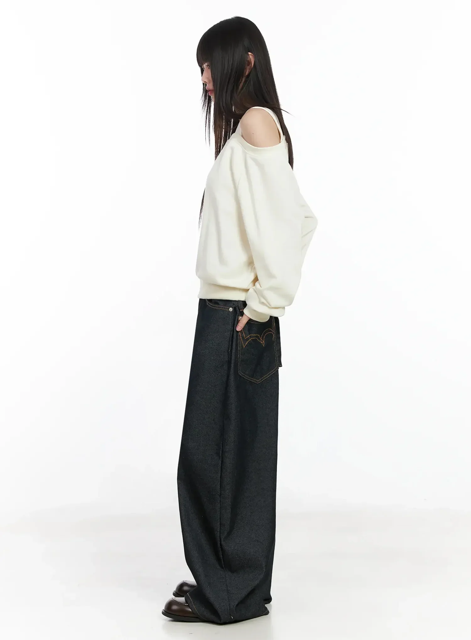 Emiko Wide Leg Buckle Jeans IM523 - Image 9