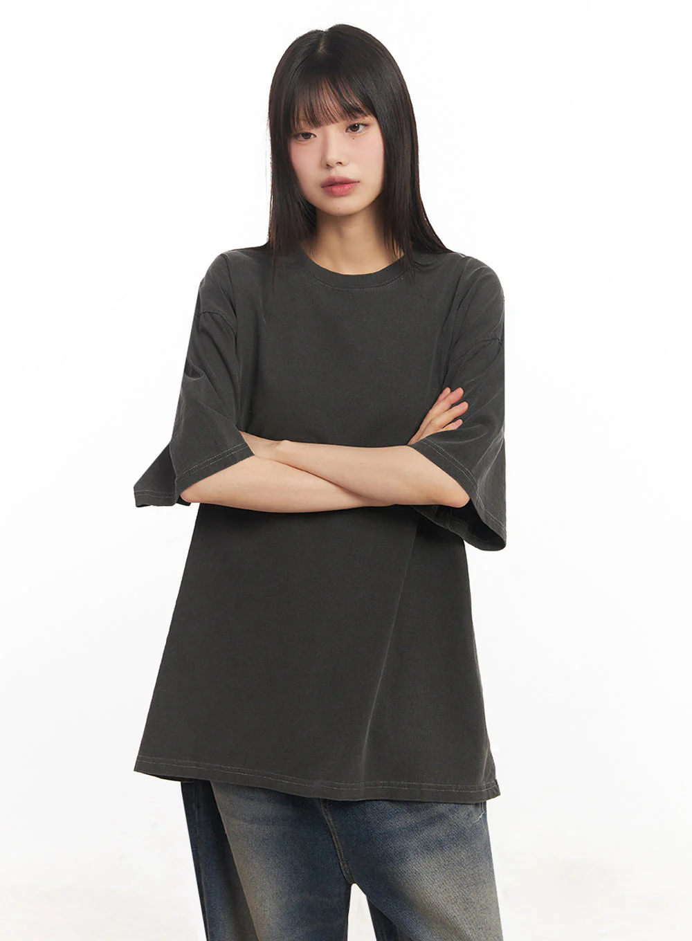 Essential Cotton Canvas Oversize T-Shirt IY502 - Image 15