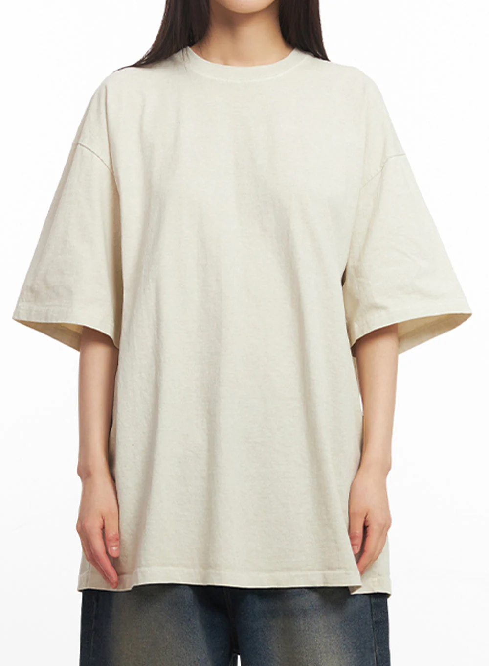 Essential Cotton Canvas Oversize T-Shirt IY502 - Image 3