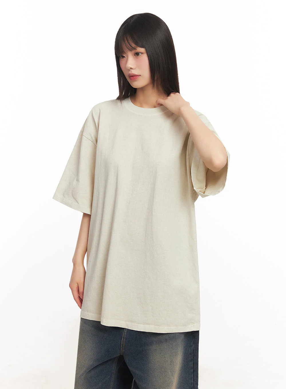 Essential Cotton Canvas Oversize T-Shirt IY502 - Image 7
