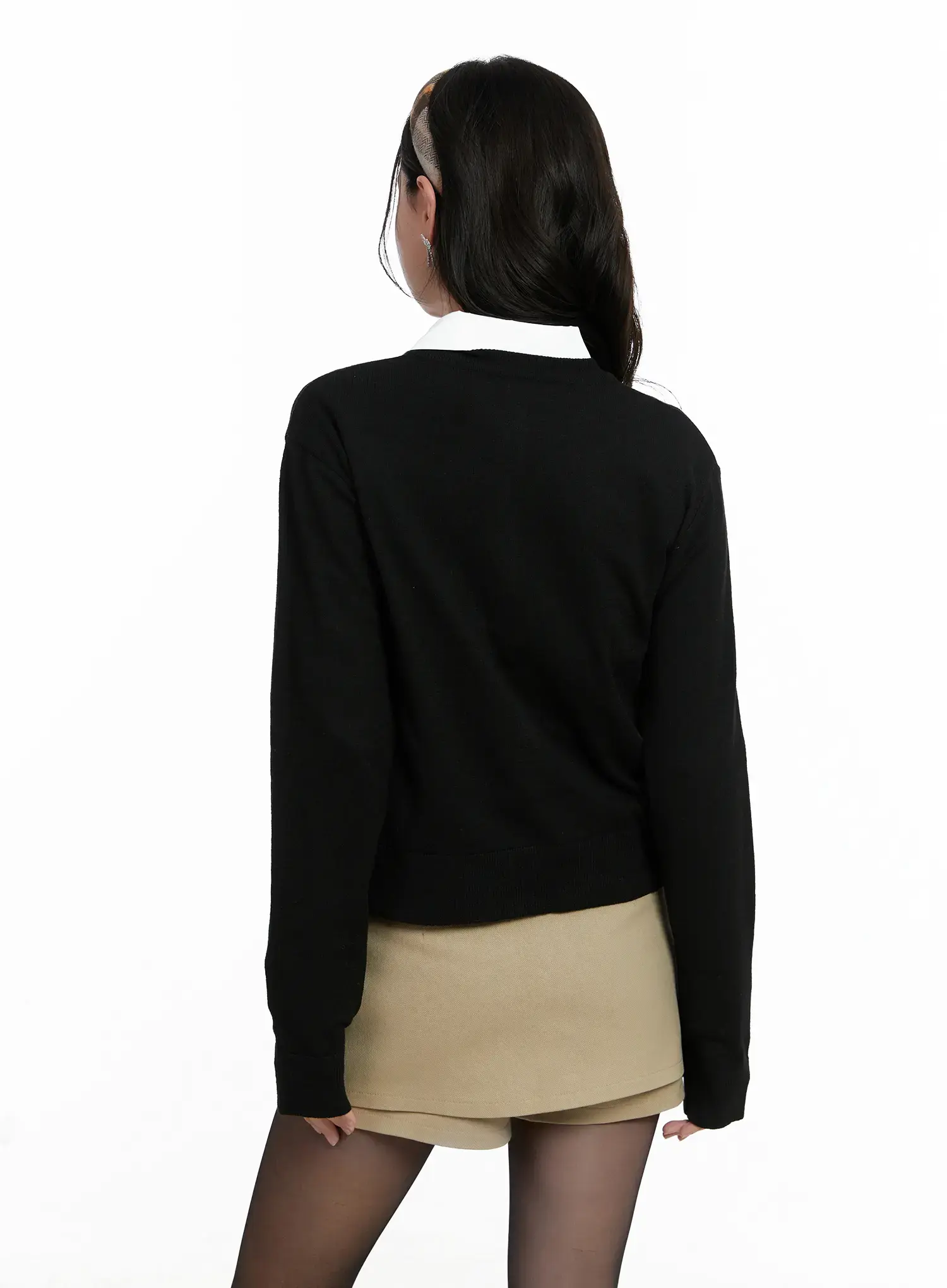 Essential Round Neck Cardigan F502 - Image 7