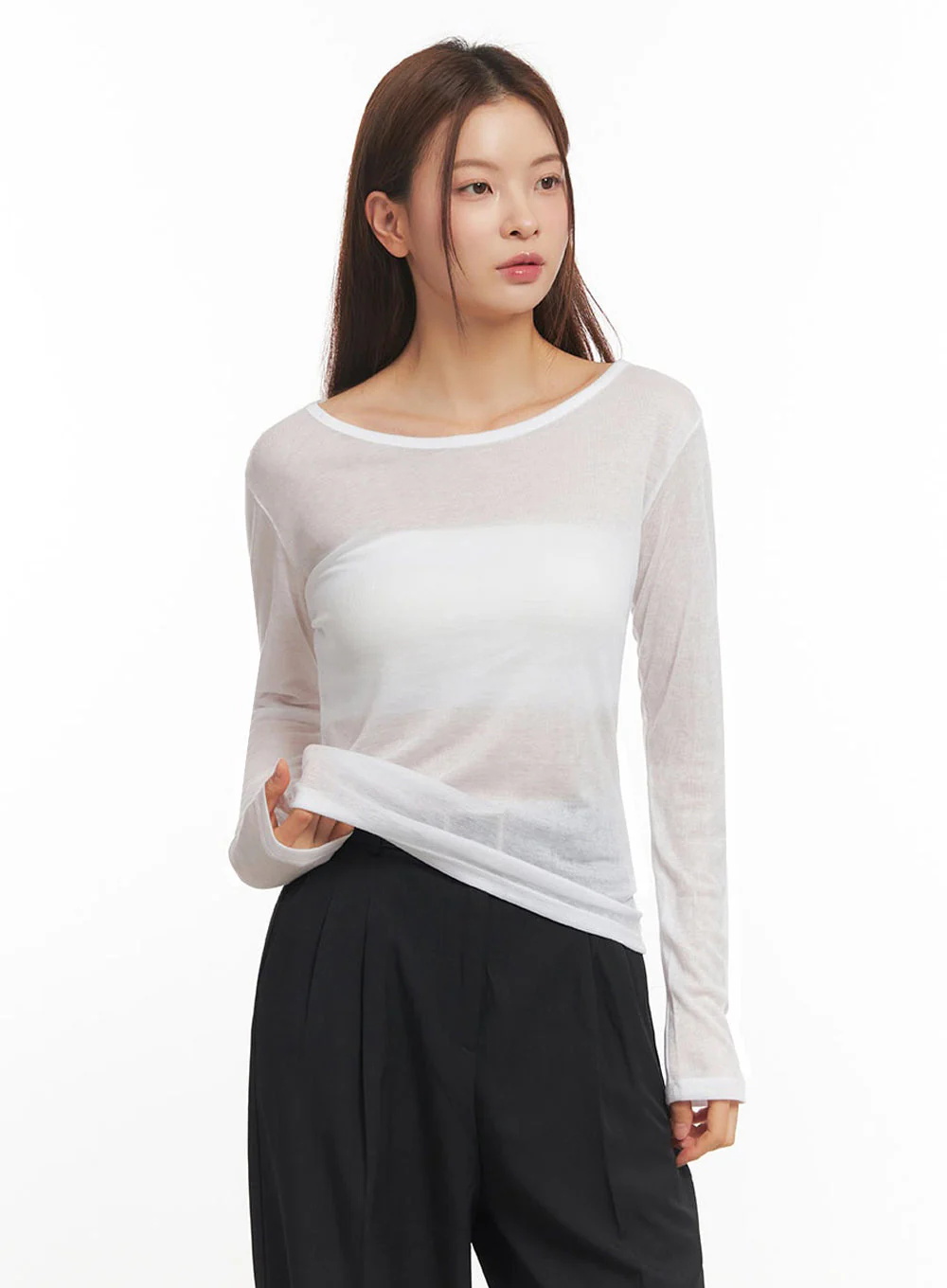 Essential Sheer Long-Sleeve Top IM524 - Image 3