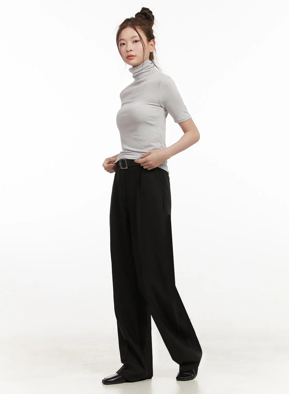 Essential Turtle Neck Short Sleeve Top IF505 - Image 10