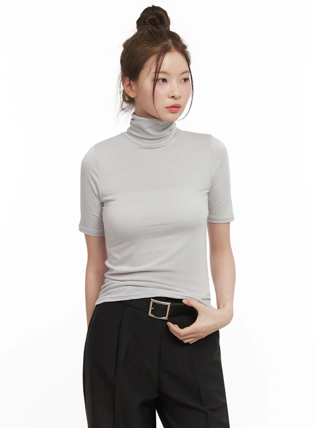 Essential Turtle Neck Short Sleeve Top IF505 - Image 13