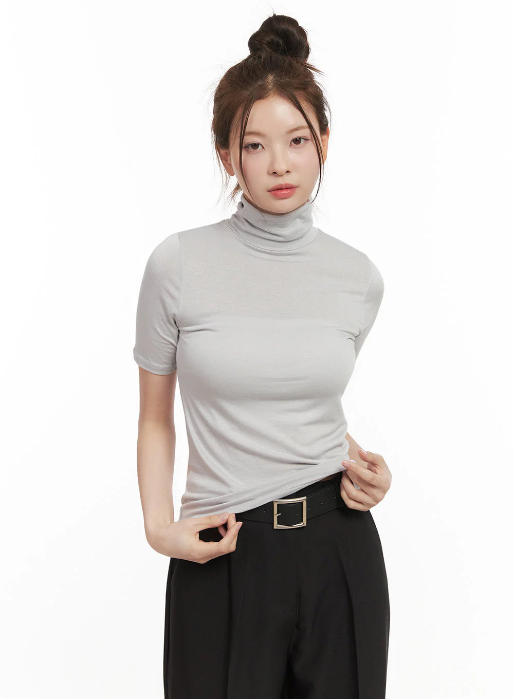 Essential Turtle Neck Short Sleeve Top IF505 - Image 6