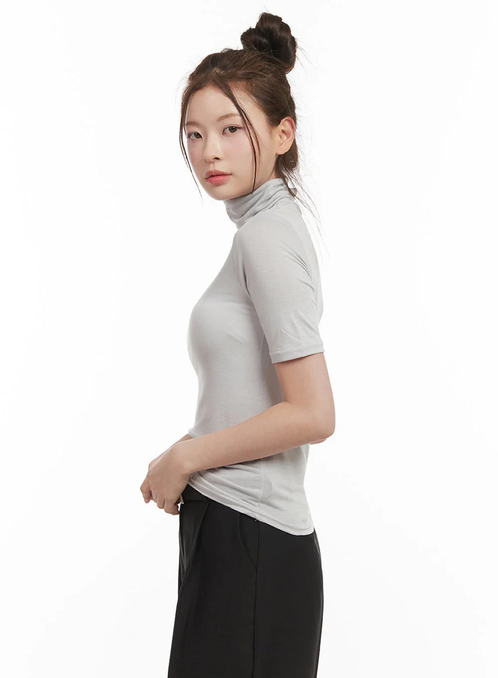 Essential Turtle Neck Short Sleeve Top IF505 - Image 8