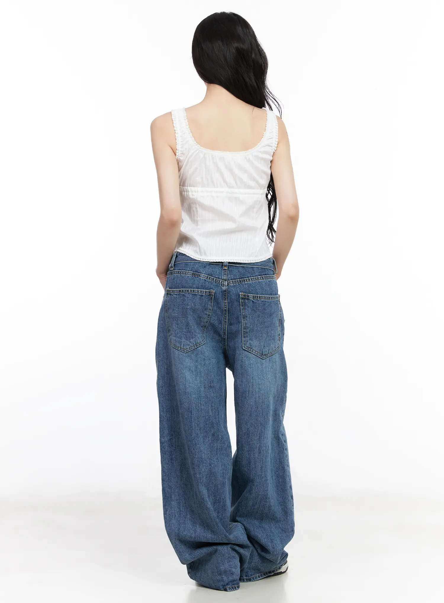 Eunj Low Rise Wide Leg Jeans CM519 - Image 7