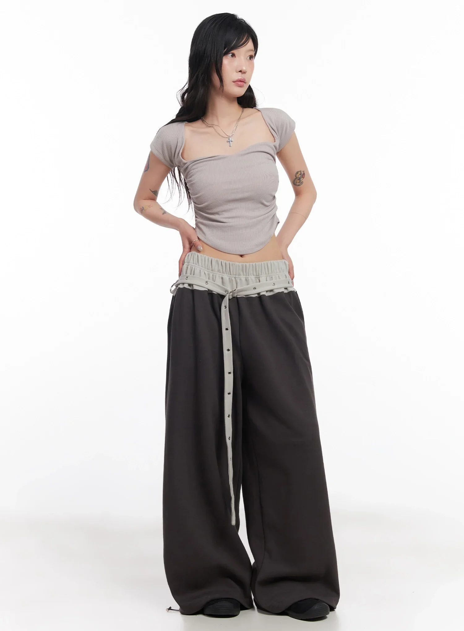Eyelet Belted Trousers IC503 - Image 2