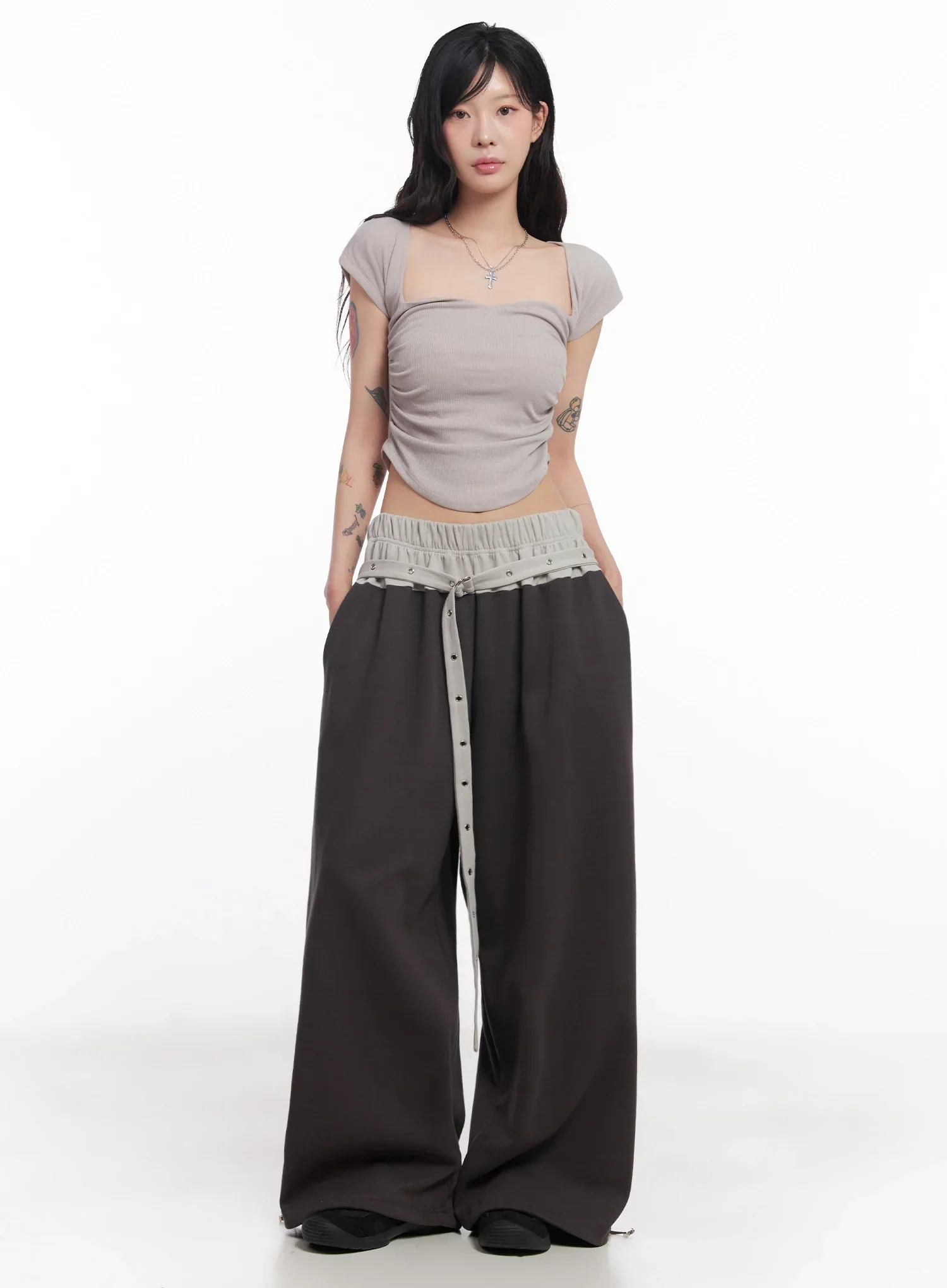 Eyelet Belted Trousers IC503 - Image 7