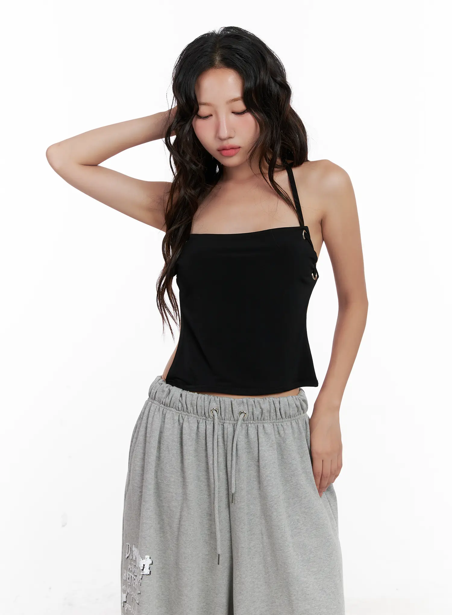 Eyelet Halter Knit Top CL521 - Image 10