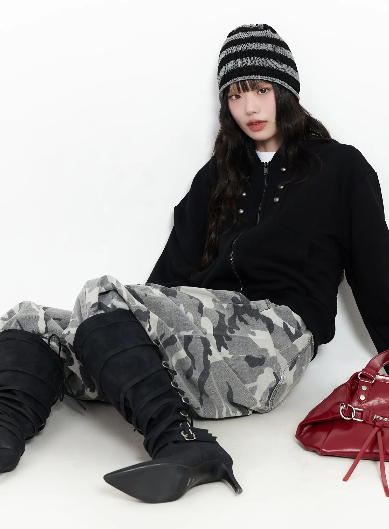 Eyelet Zip-Up Hoodie CM526
