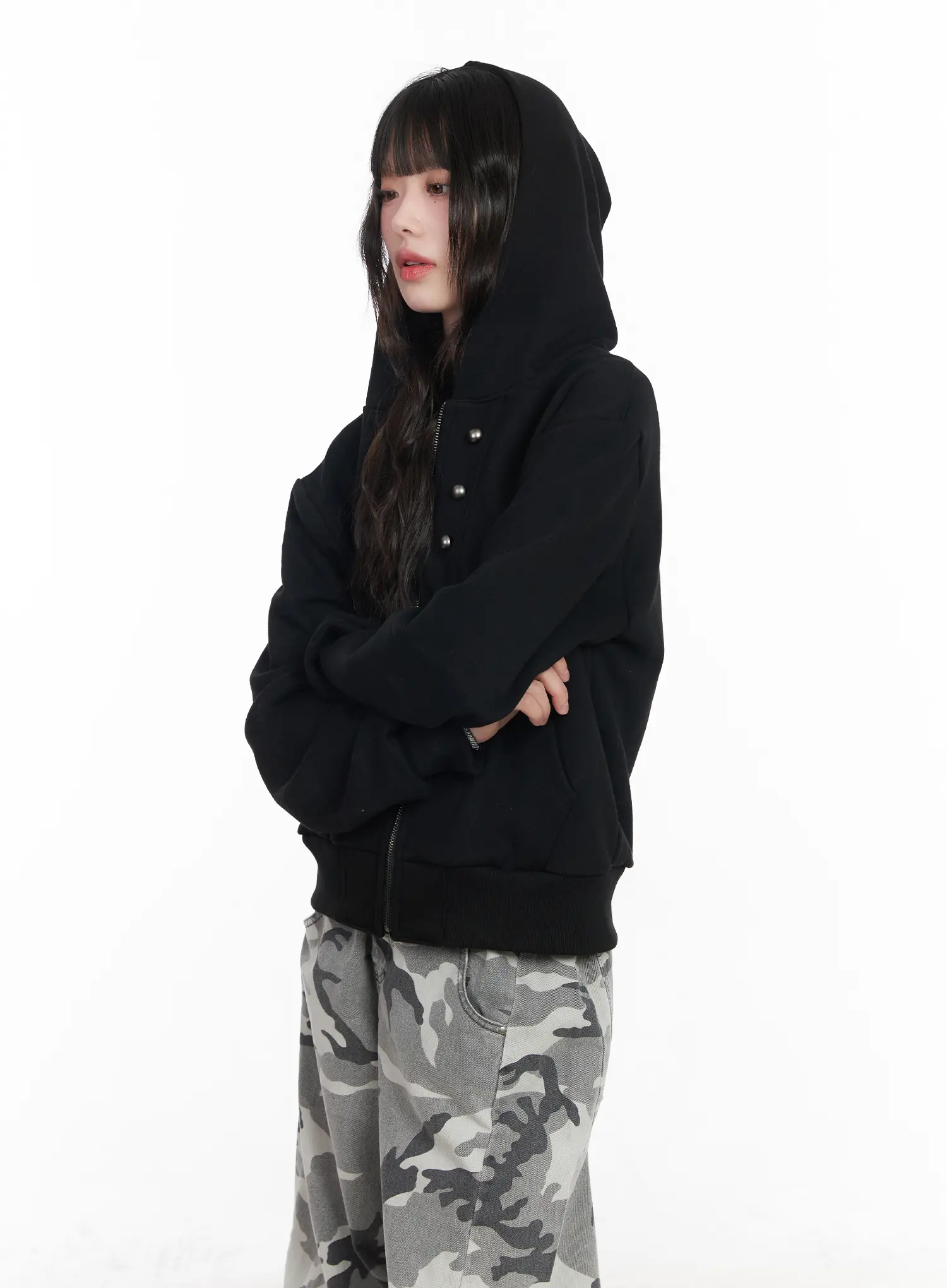 Eyelet Zip-Up Hoodie CM526 - Image 7