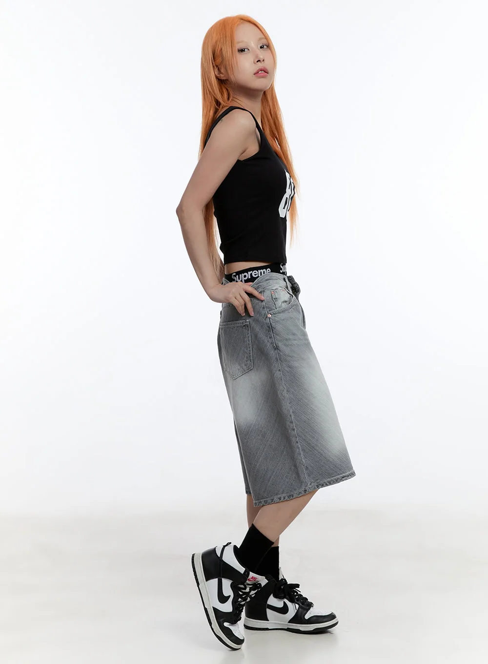 Faded Wide-Leg Jorts CU502 - Image 3