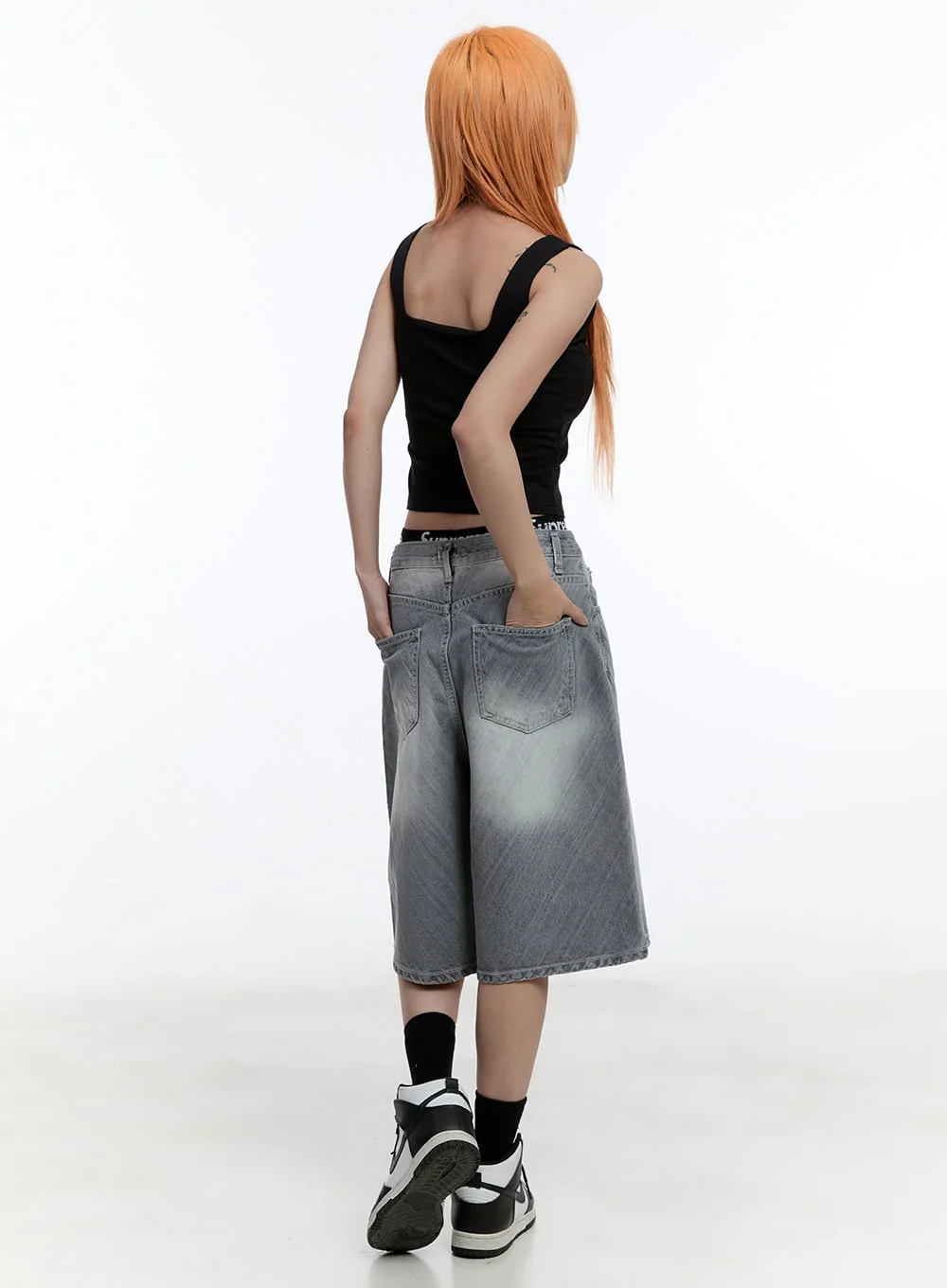 Faded Wide-Leg Jorts CU502 - Image 4
