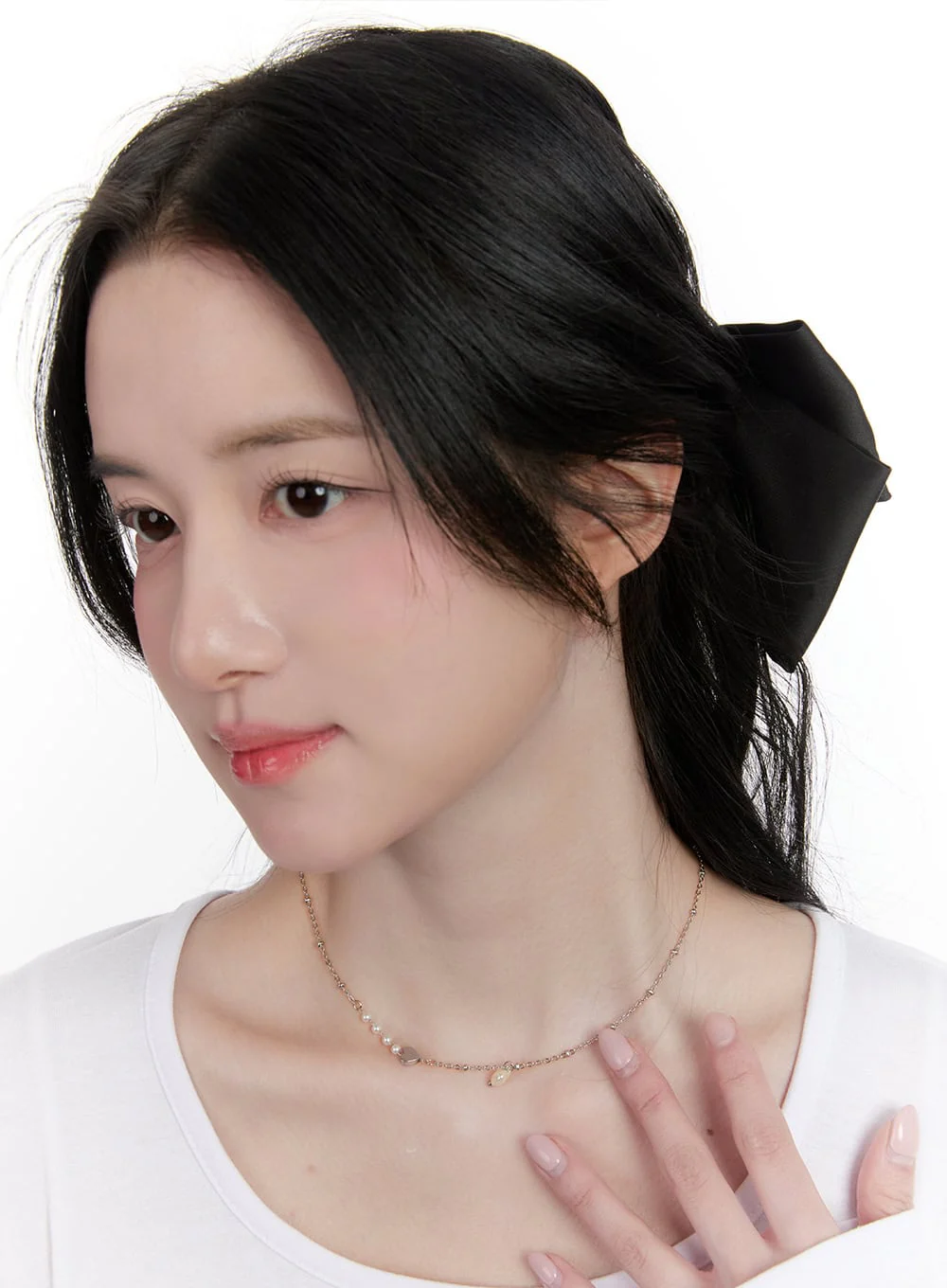 Fake Pearl Heart Necklace CF528 - Image 2