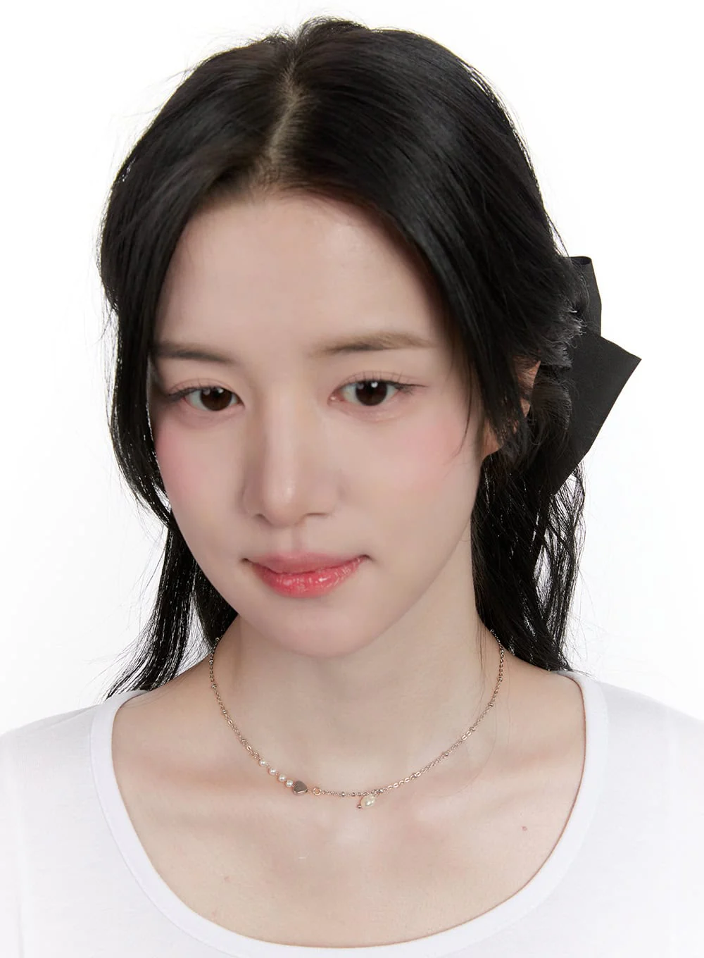 Fake Pearl Heart Necklace CF528 - Image 3