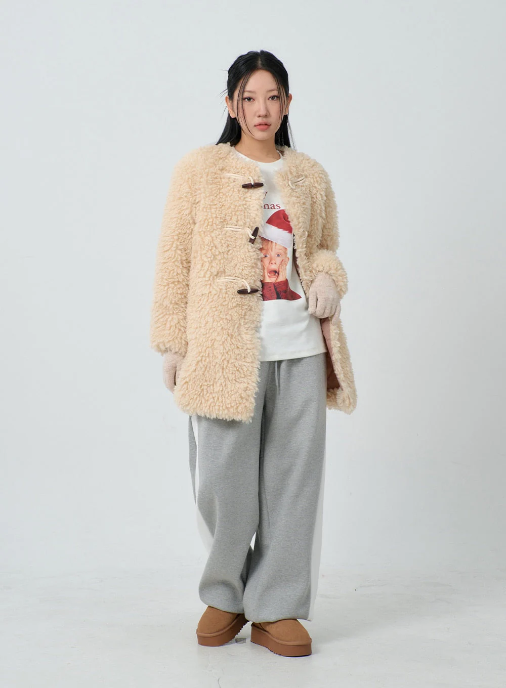 Faux Fur Button Midi Coat CJ302 - Image 7