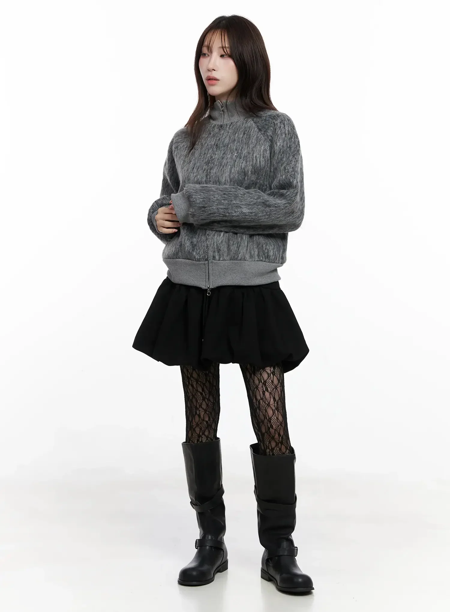 Faux Fur Zip Jacket IN525 - Image 9