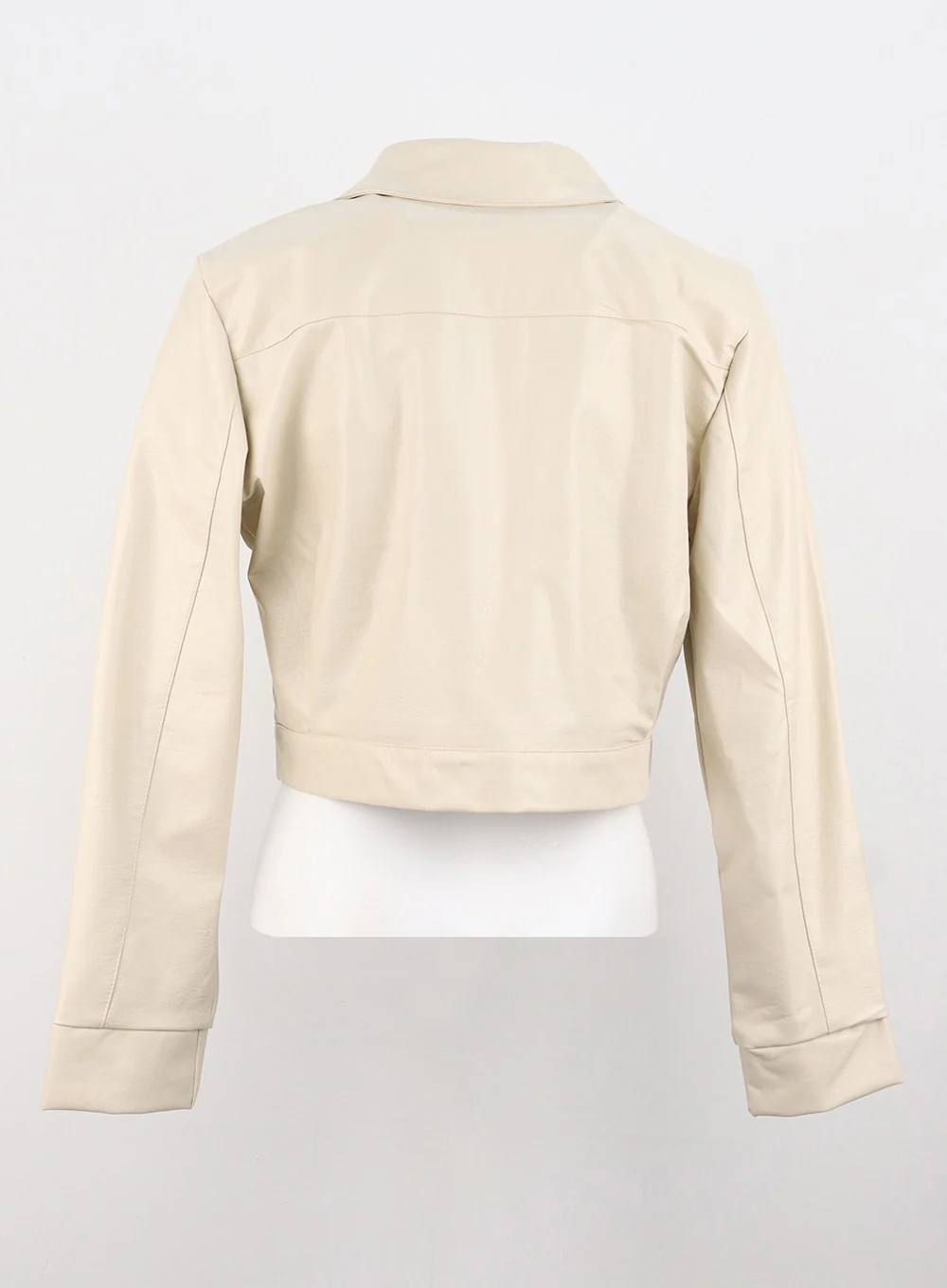Faux Leather Collar Jacket OS305 - Image 11