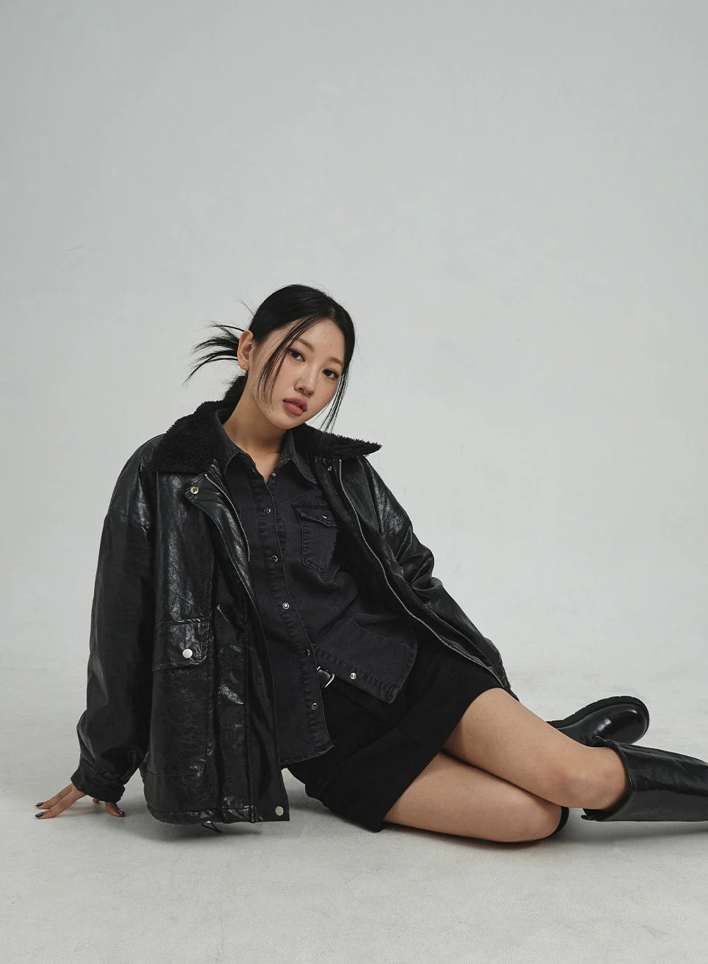 Faux Leather Fur Jacket CD12 - Image 10