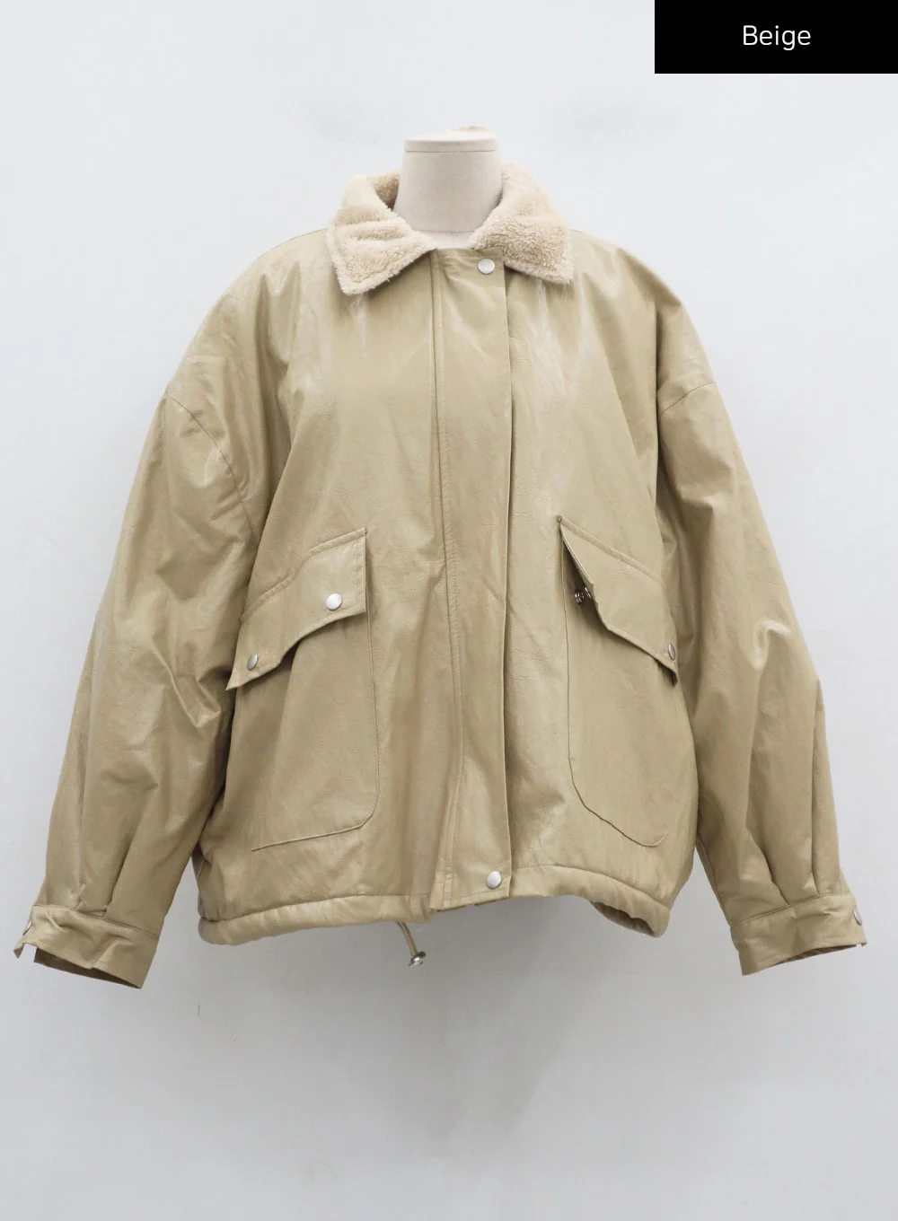 Faux Leather Fur Jacket CD12 - Image 14