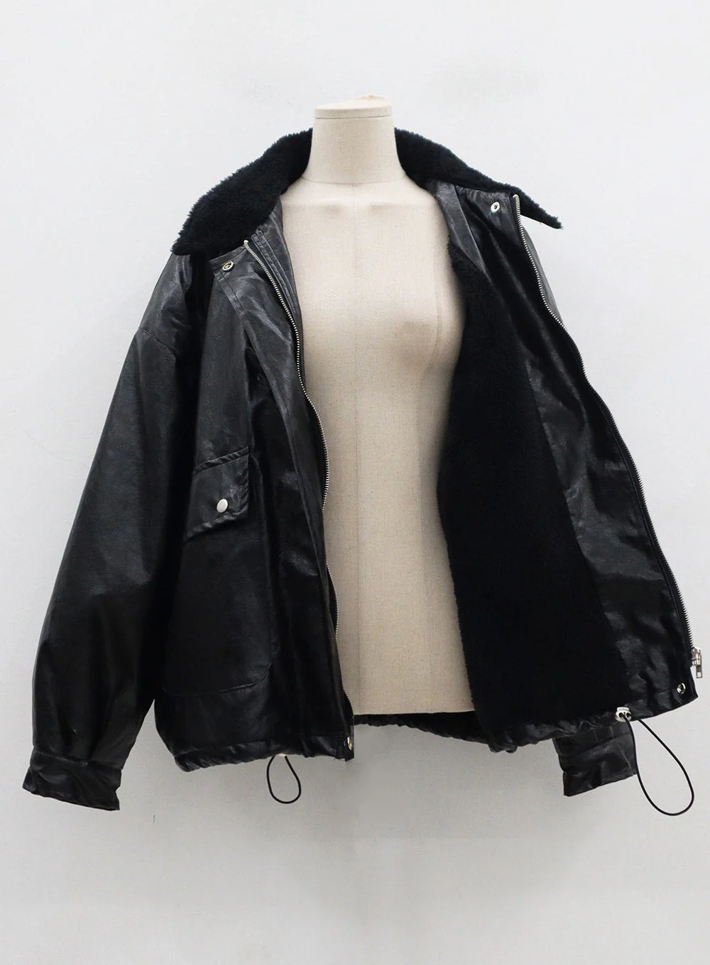 Faux Leather Fur Jacket CD12 - Image 18