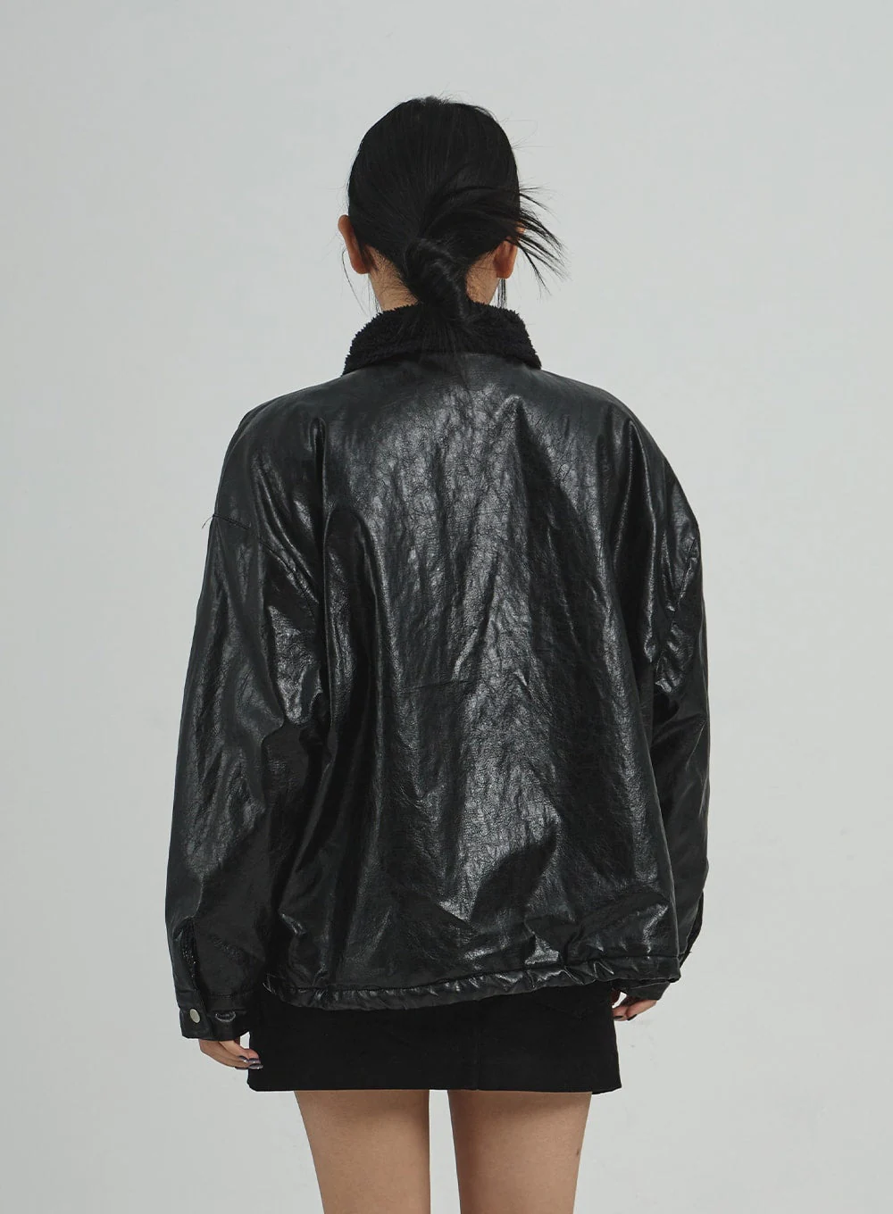 Faux Leather Fur Jacket CD12 - Image 6