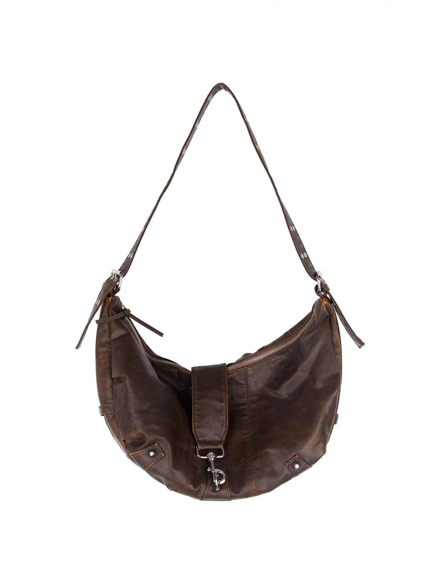Faux-Leather Hook Crossbody Bag CF503 - Image 8