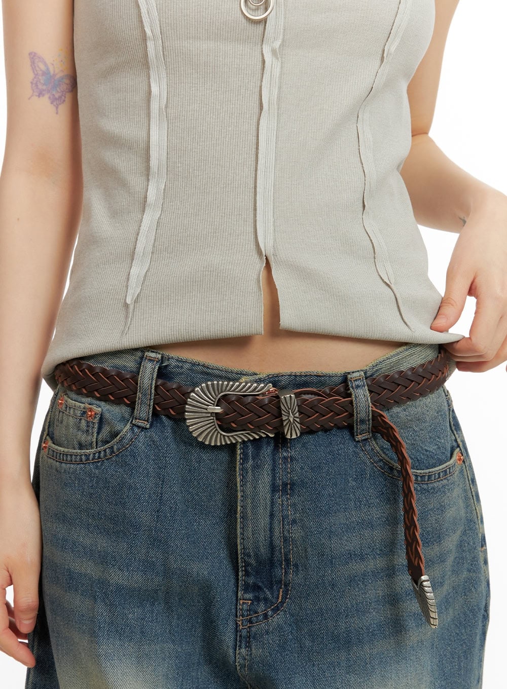 Faux Leather Twist Belt CY414 - Image 4