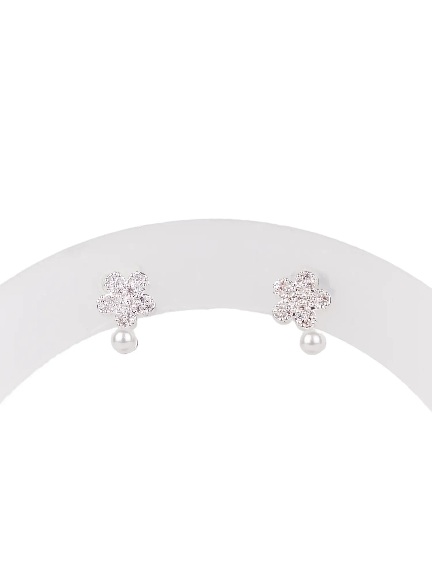 Faux Pearl Flower Earrings CD514 - Image 4