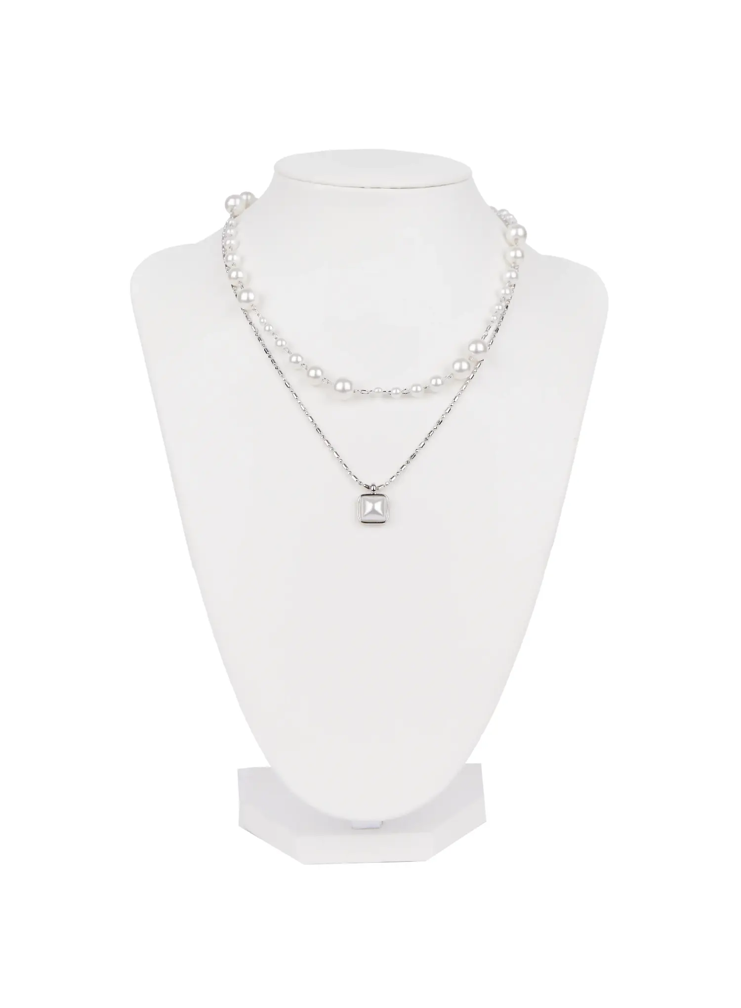 Faux-Pearl Layered Necklace IN510 - Image 5