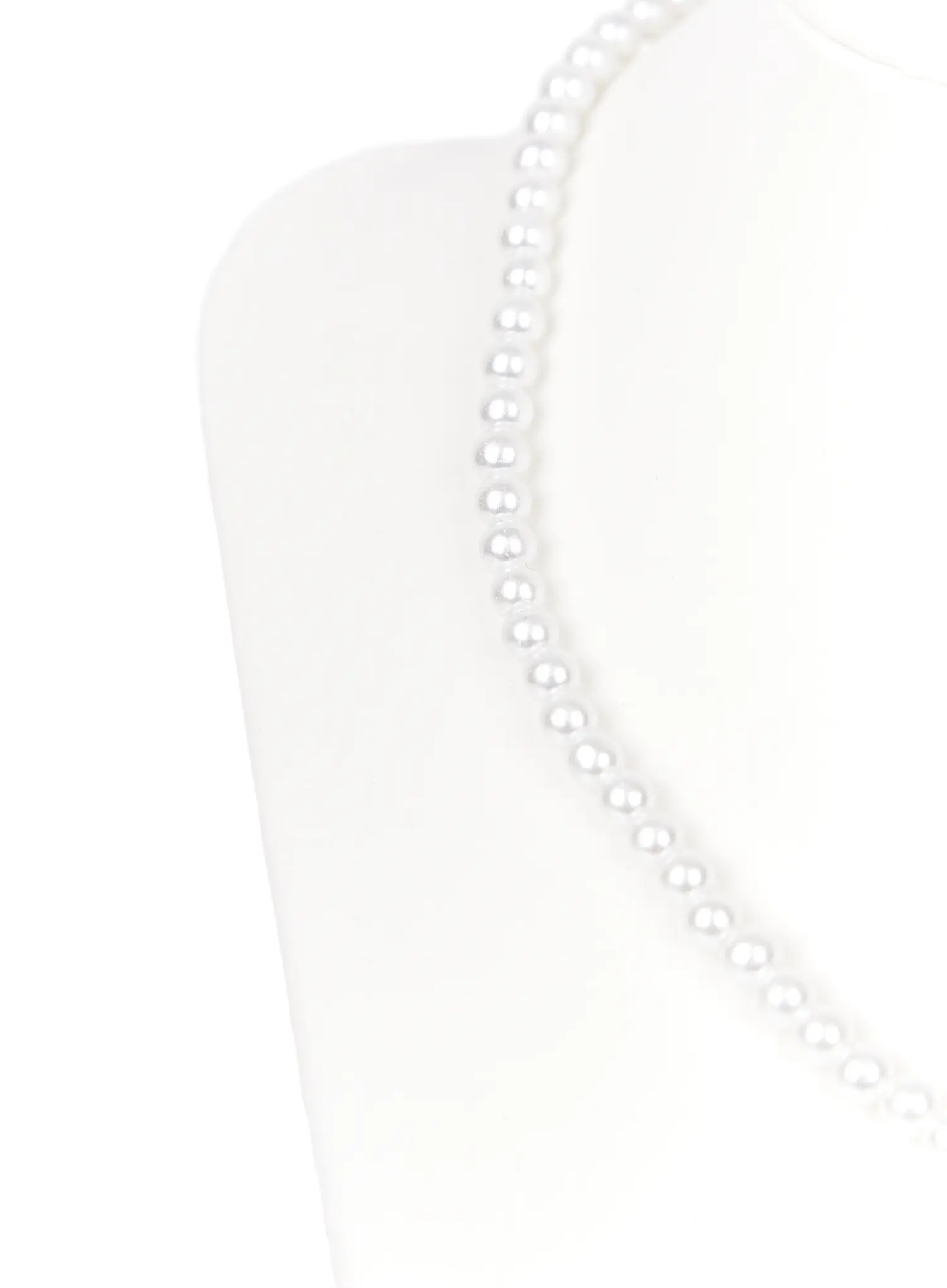 Faux Pearl Ribbon Necklace CA515 - Image 6