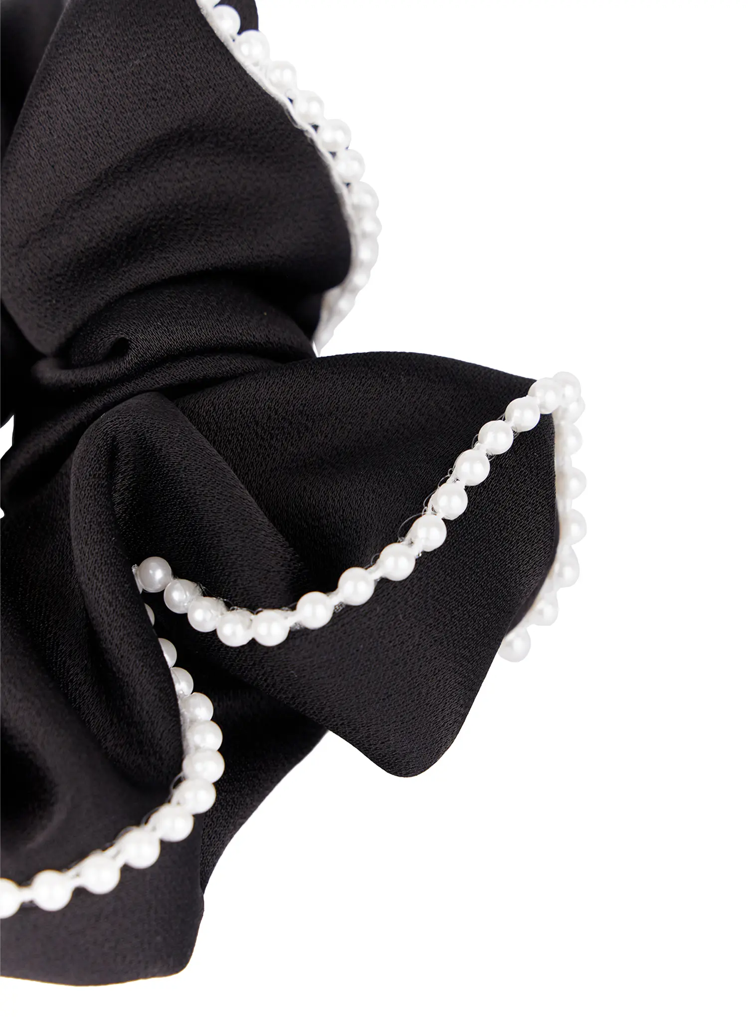 Faux Pearl Trim Satin Scrunchie CJ520 - Image 5