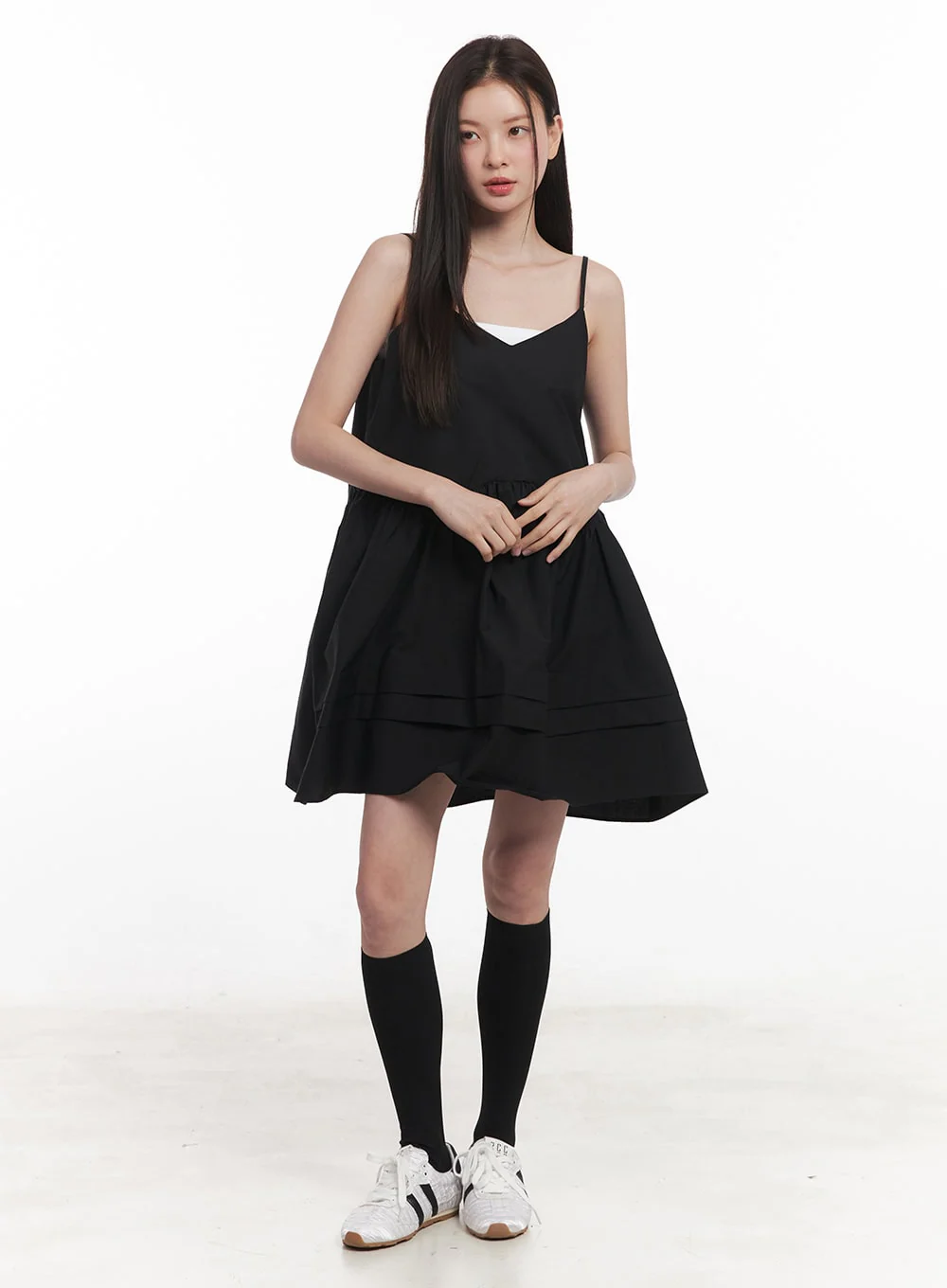 Flare V-Neck Cami Mini Dress IY509 - Image 2