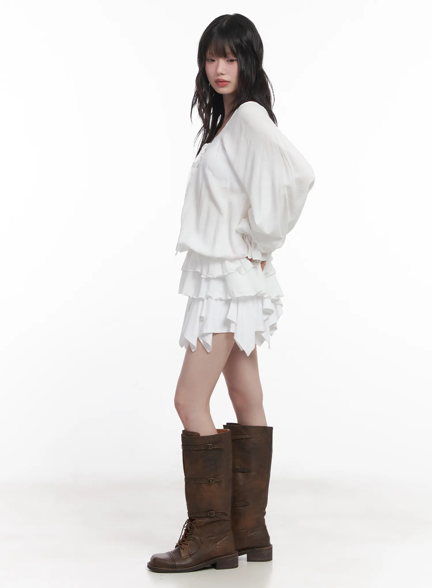 Flared Ruffle Mini Skirt CU520 - Image 5