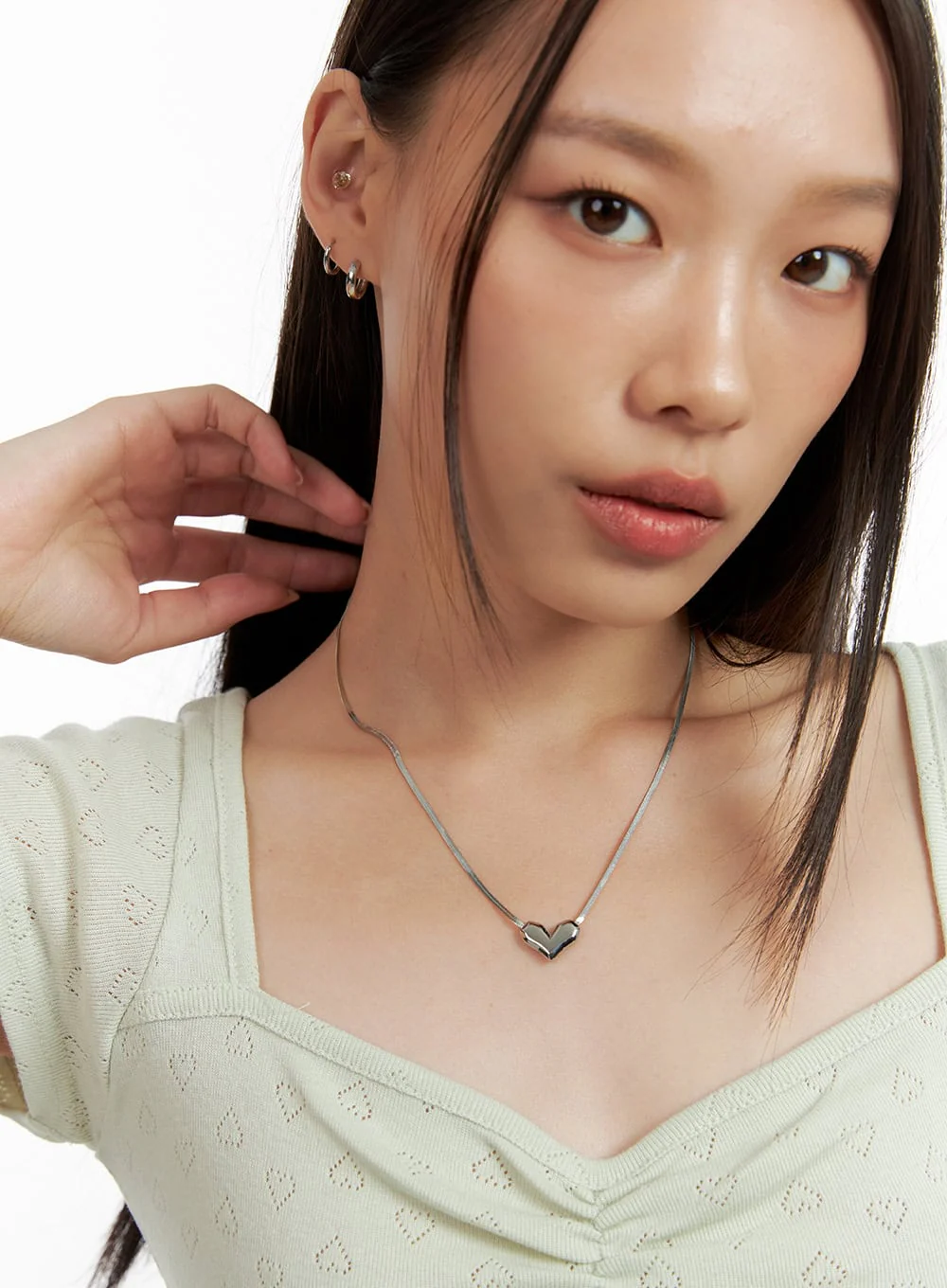 Flat Heart Necklace IL417