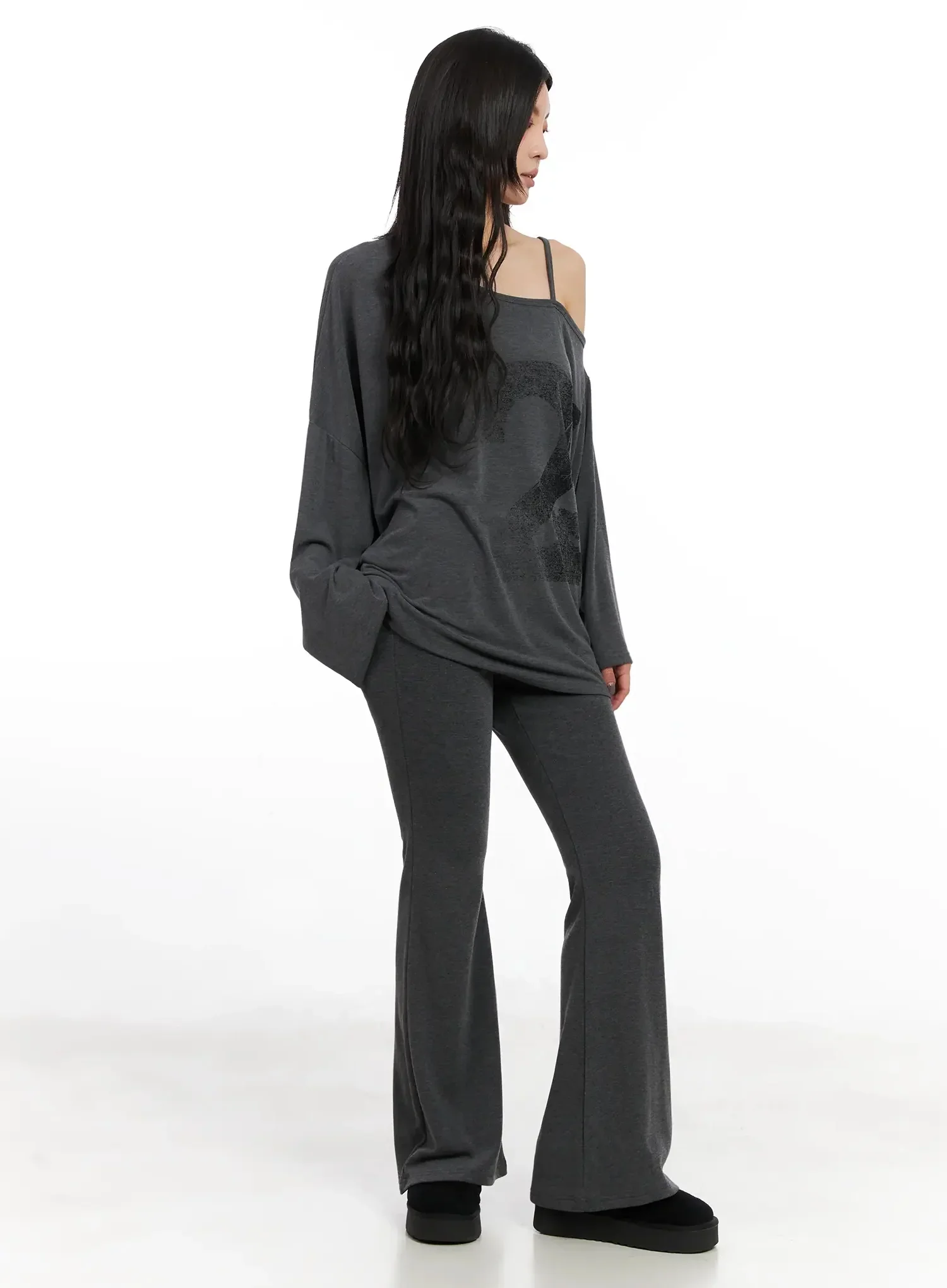 Fleece Bootcut Sweatpants IN528 - Image 6
