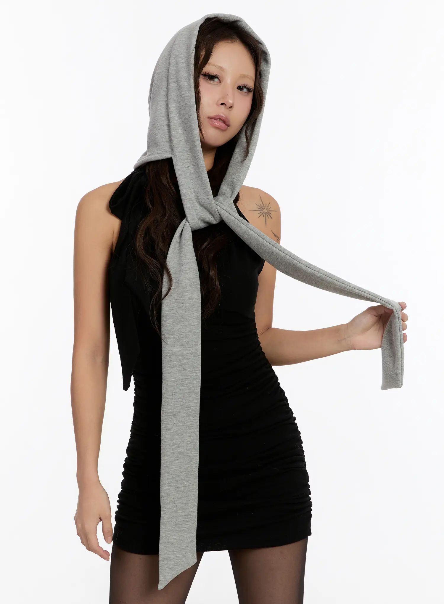 Fleece-Lined Hooded Scarf CN527