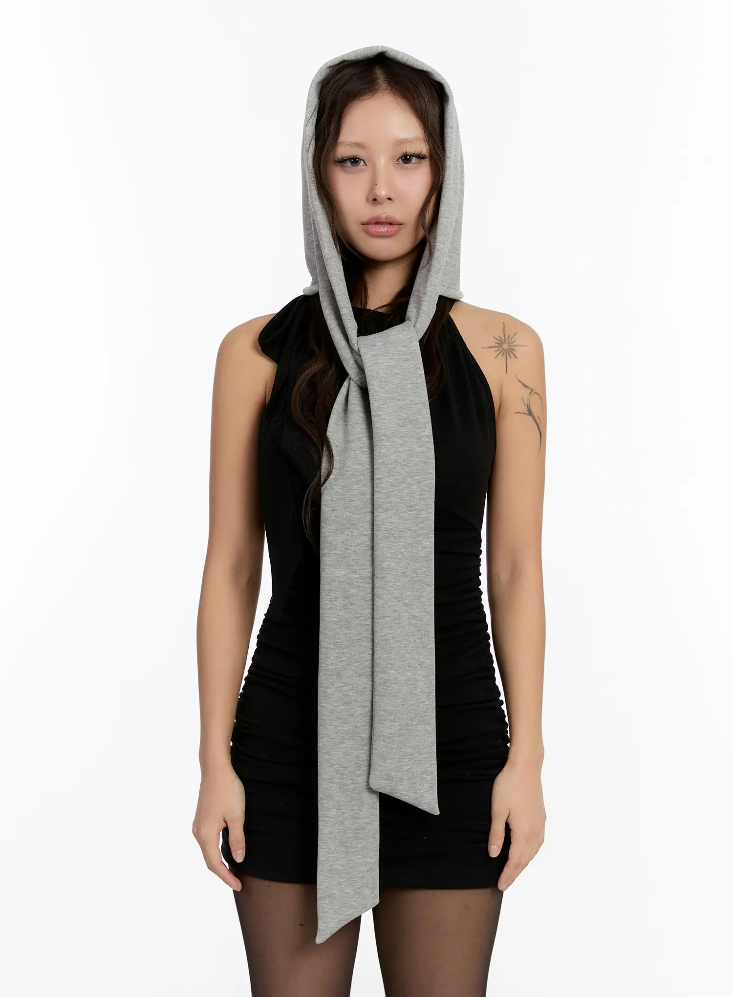 Fleece-Lined Hooded Scarf CN527 - Image 3