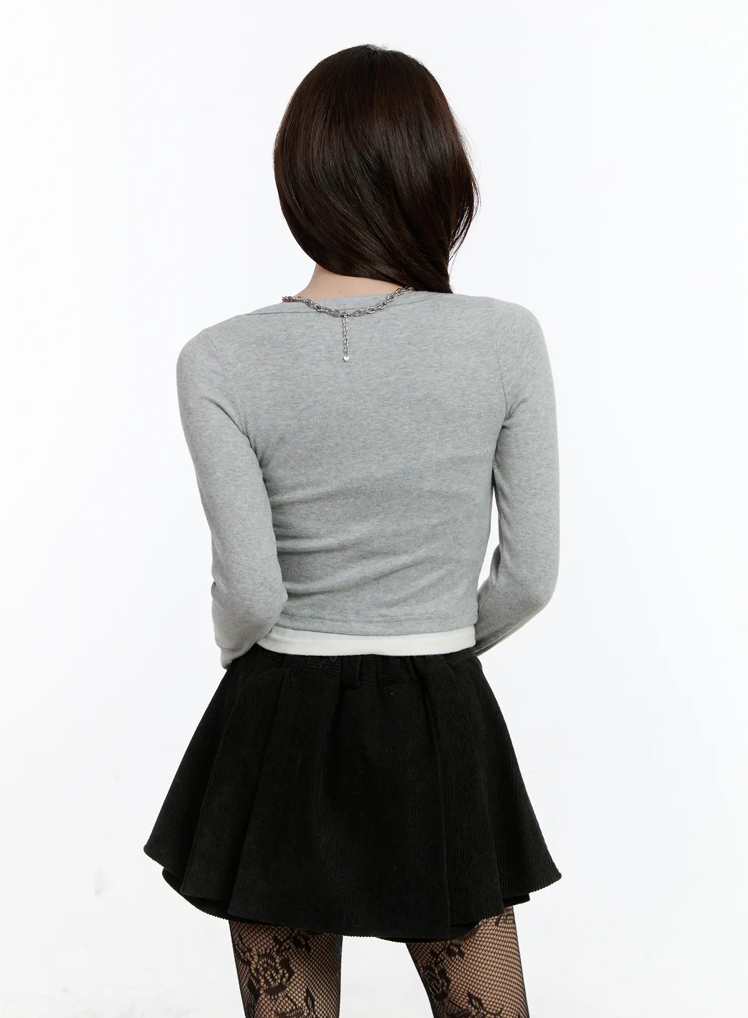 Fleece-Lined Layered Henley Top CN525 - Image 6