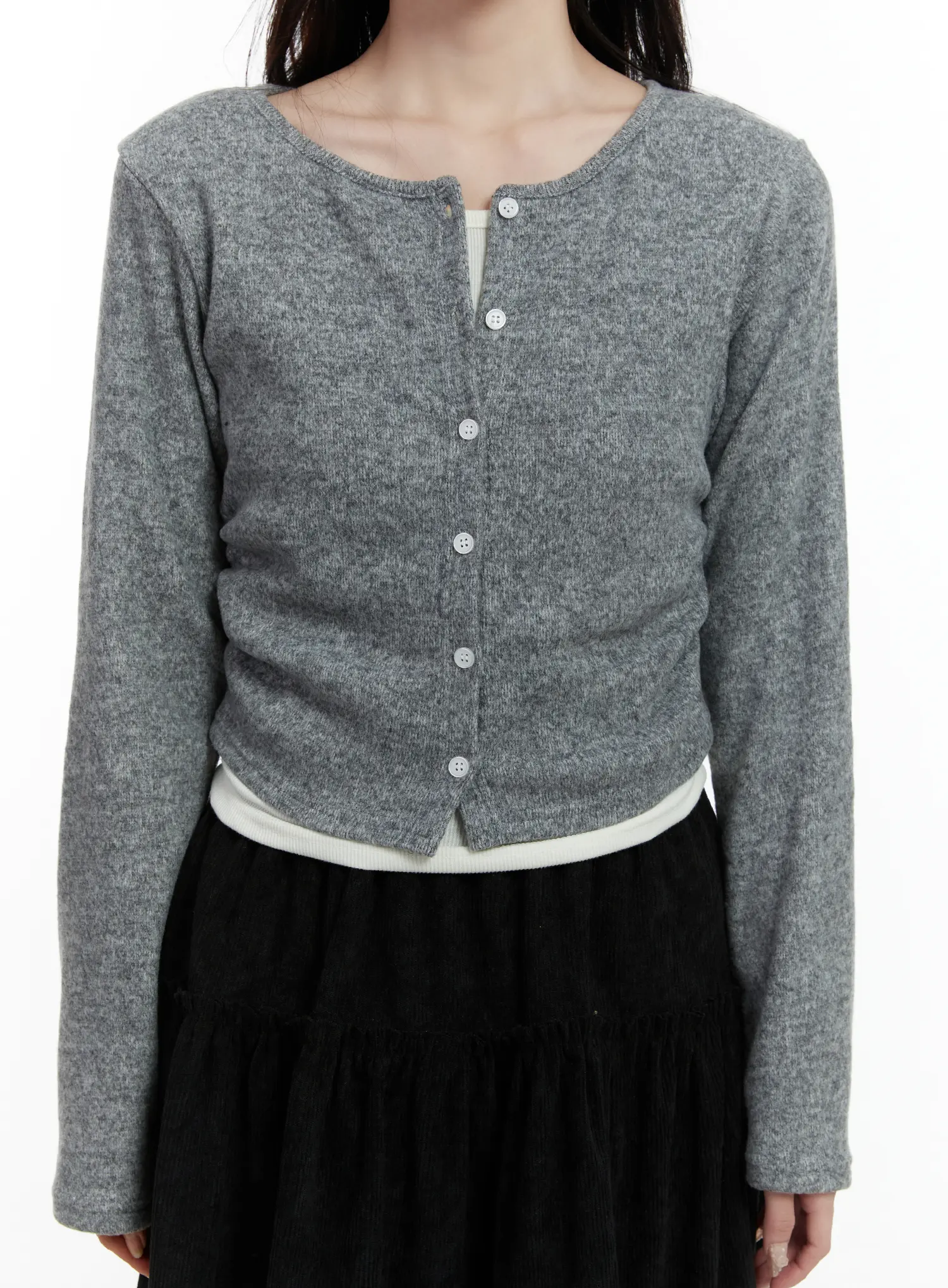 Fleece-Lined Layered Long Sleeve Top CD514 - Image 3
