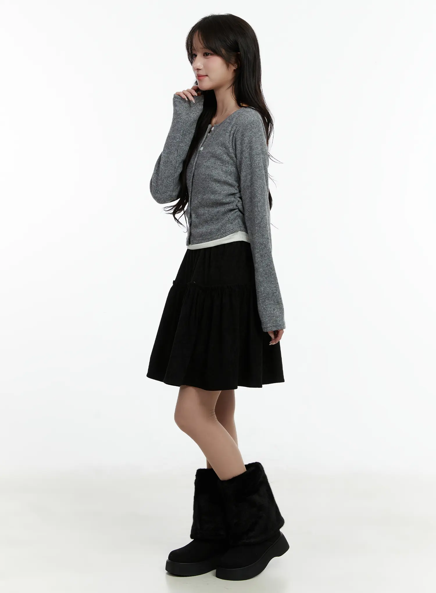 Fleece-Lined Layered Long Sleeve Top CD514 - Image 5