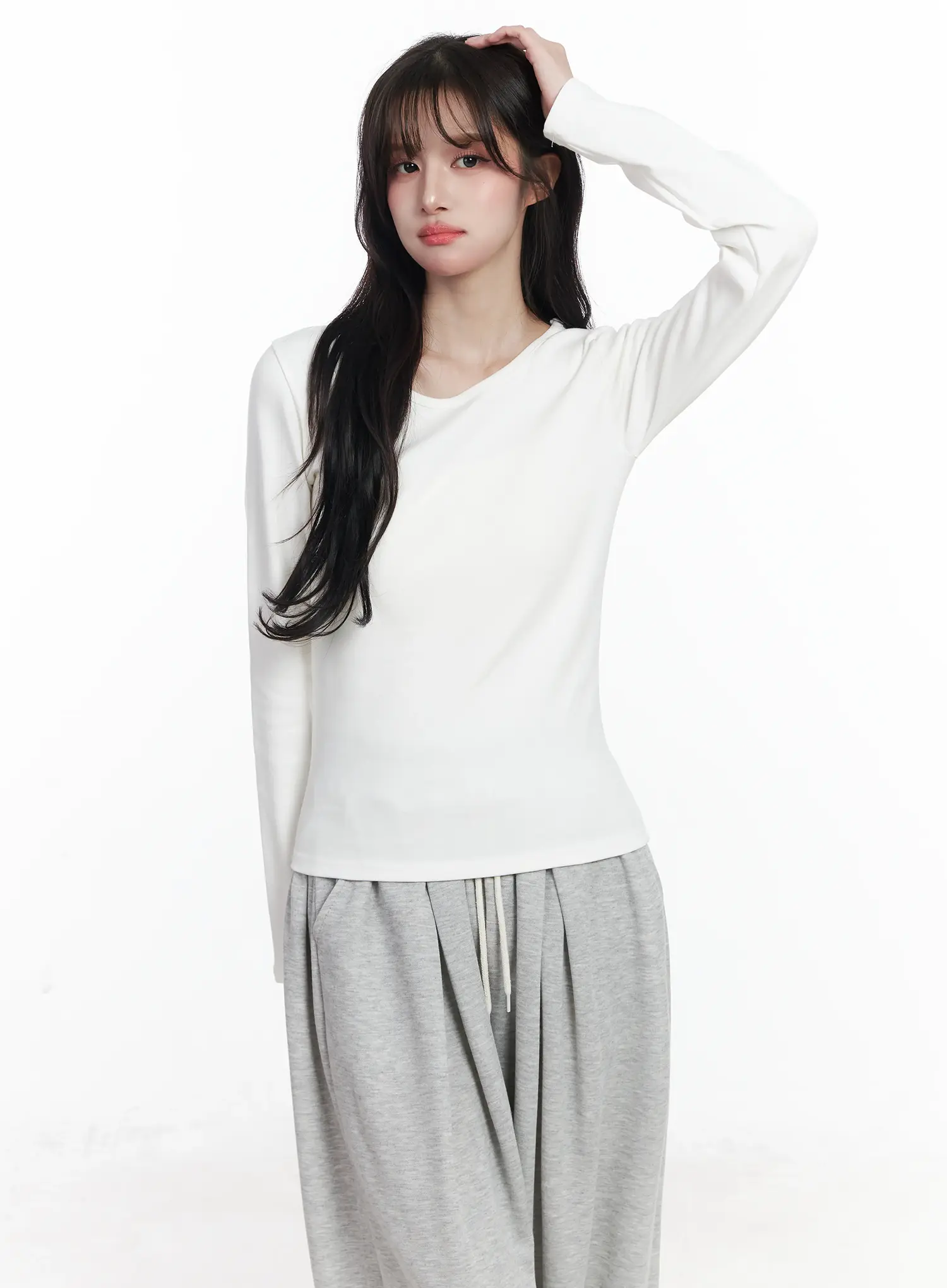 Fleece-Lined Round Neck Long Sleeve IJ529 - Image 10