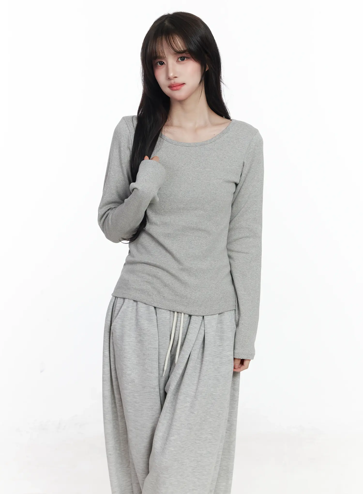 Fleece-Lined Round Neck Long Sleeve IJ529 - Image 11