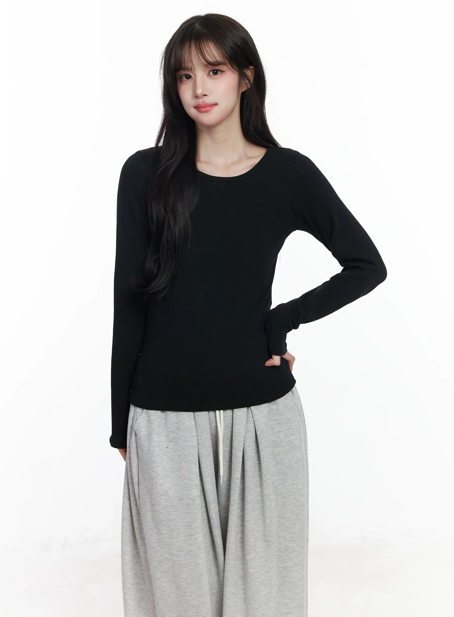 Fleece-Lined Round Neck Long Sleeve IJ529 - Image 12