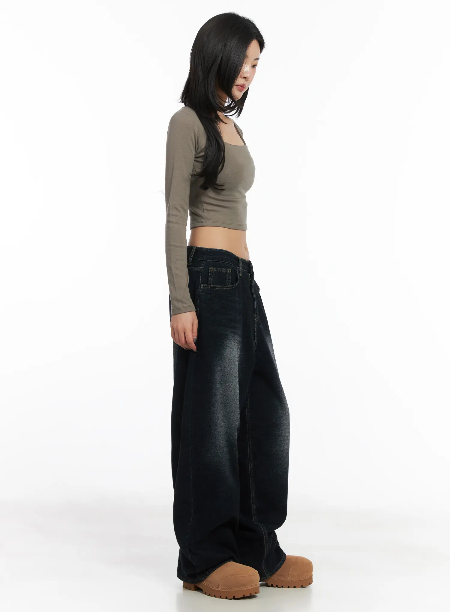 Fleece-Lined Square Neck Crop Top CD509 - Image 7