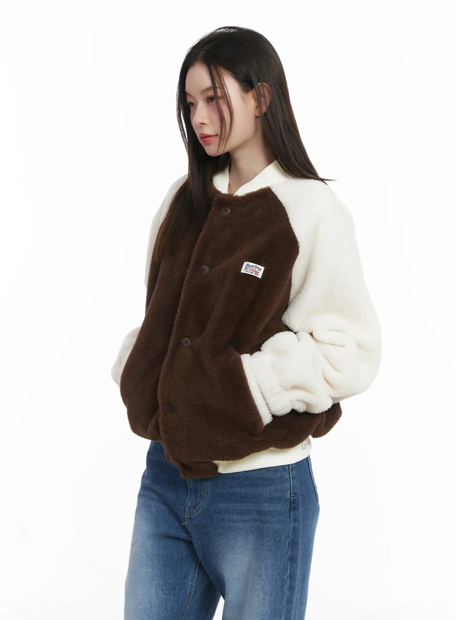 Fleeced Varsity Jacket CJ506 - Image 6